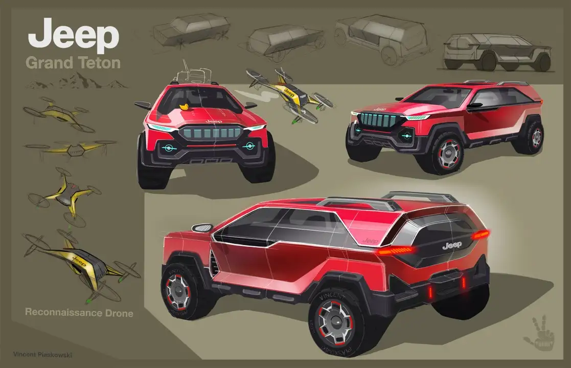 Diseño de Vincent Piaskowski, ganador del primer lugar en el concurso Drive for Design, de Stellantis Norteamérica. Foto Cortesía Stellantis