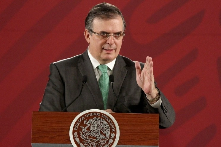 El canciller Marcelo Ebrard, durante una conferencia de prensa en Palacio Nacional en imagen de archivo. Foto María Luisa Severiano