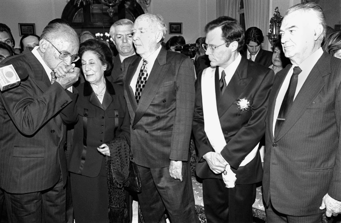 asistieron los ex presidentes de México, Luis Echeverría Álvarez, José López Portillo y Miguel de la Madrid, así como la viuda de Lázaro Cárdenas del Río, Amalia Solorzano, el 25 de febrero de 1999. Foto Carlos Cisneros