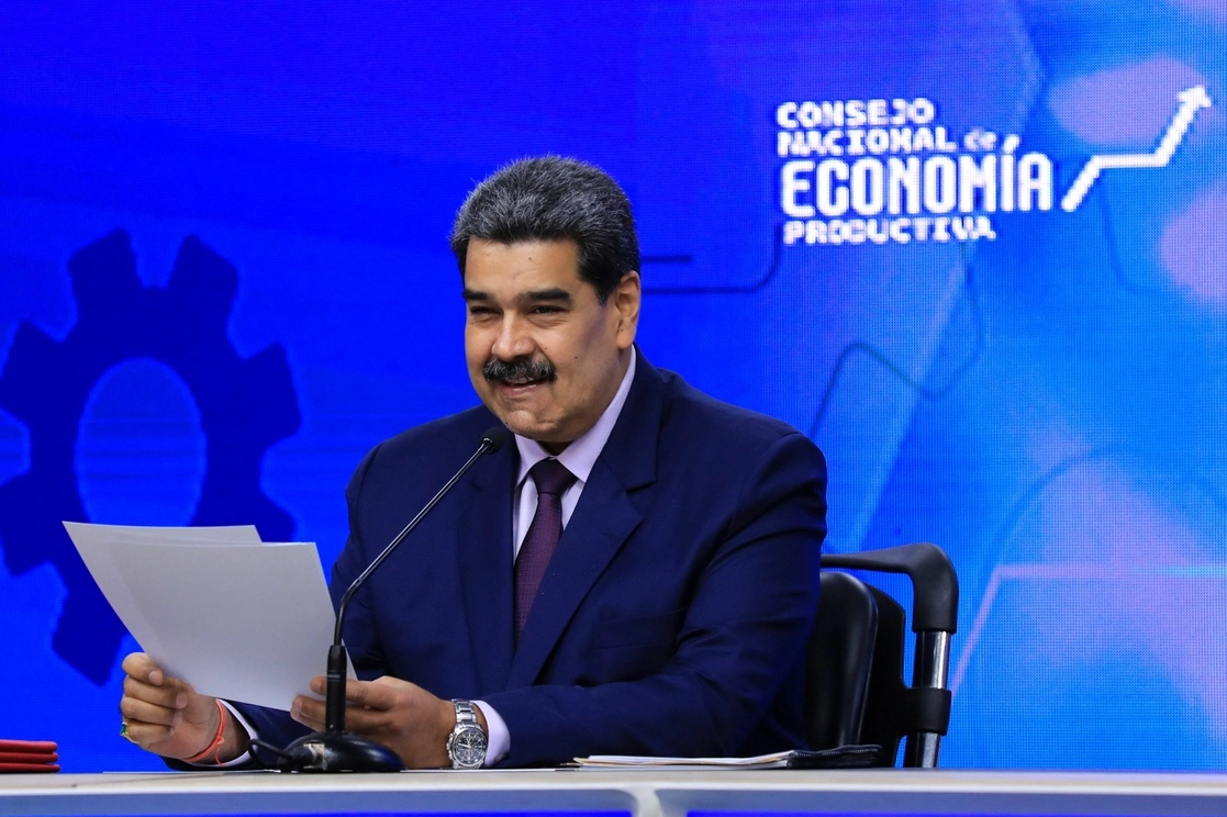 Nicolás Maduro, habla durante una reunión del Consejo Nacional para la Economía Productiva, en Caracas el 23 de agosto de 2022. Foto Afp