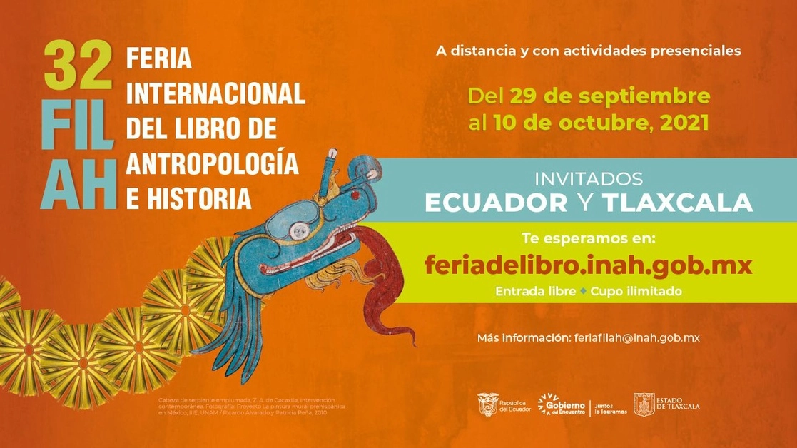 La 32 Feria Internacional del Libro de Antropología e Historia se realizará del 29 de septiembre al 10 de octubre de 2021. Foto Tomada del Twitter @INAHmx