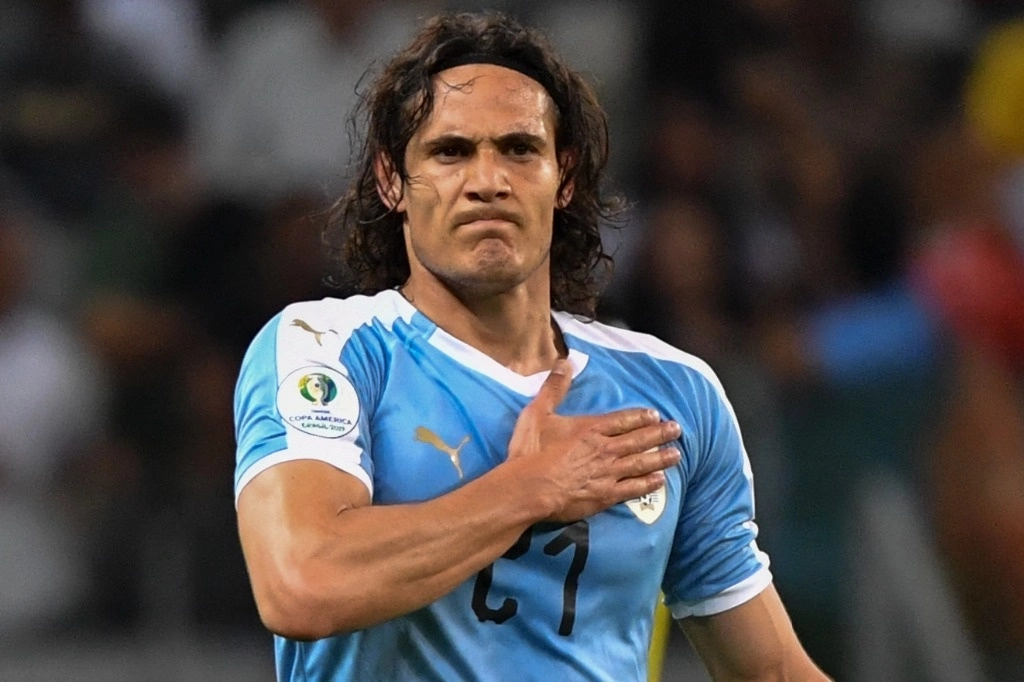 Edinson Cavani de Uruguay celebra después de anotar contra Ecuador durante su partido de grupo del torneo de fútbol Copa América en el Estadio Mineirao en Belo Horizonte, Brasil, el 16 de junio de 2019. Foto Afp/Archivo 