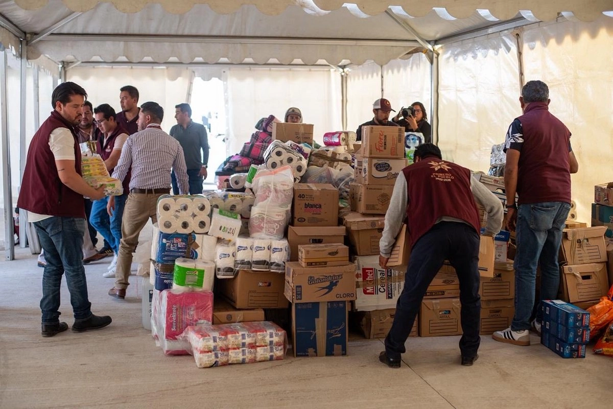 Se enviaron 22 toneladas de ayuda humanitaria a los municipios hidalguenses afectados por las lluvias, el 17 de octubre de 2025. Foto 