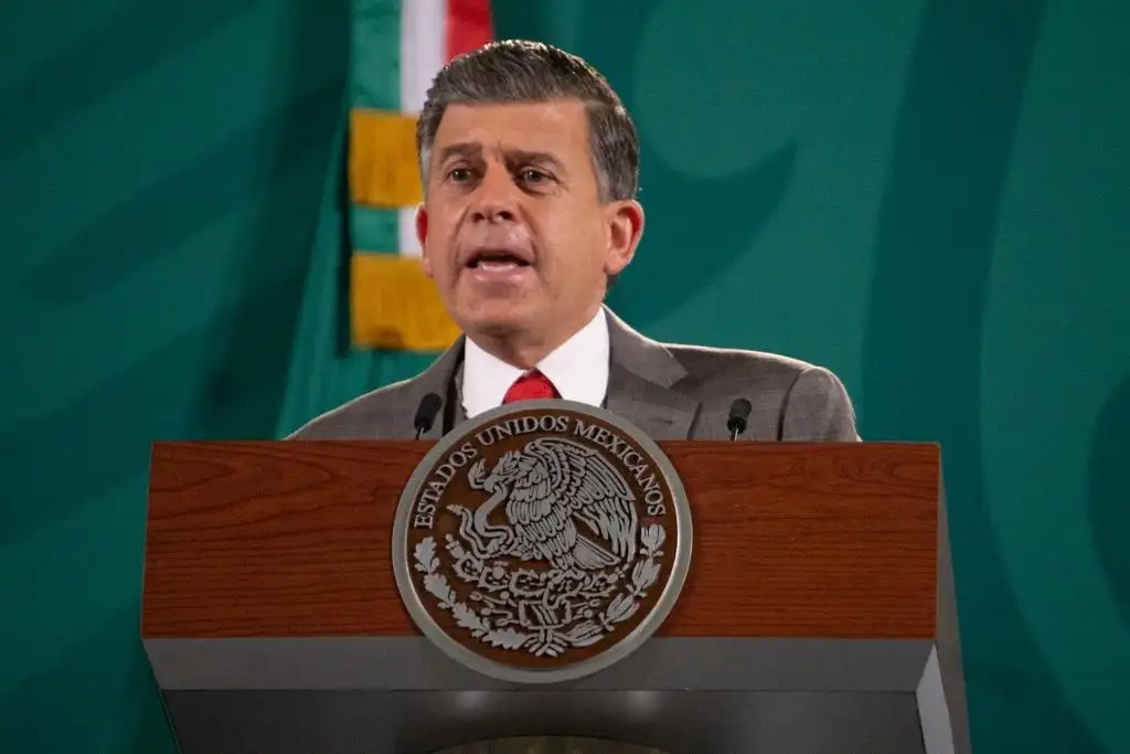 E titular de Profeco, Ricardo Sheffield Padilla, durante la conferencia presidencial matutina en Palacio Nacional, el 16 de agosto de 2021. Foto Pablo Ramos