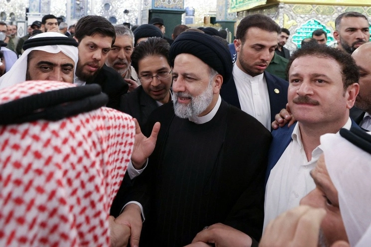 El presidente iraní Ebrahim Raisi, en los suburbios de Damasco, el pasado 4 de mayo. Foto Afp 