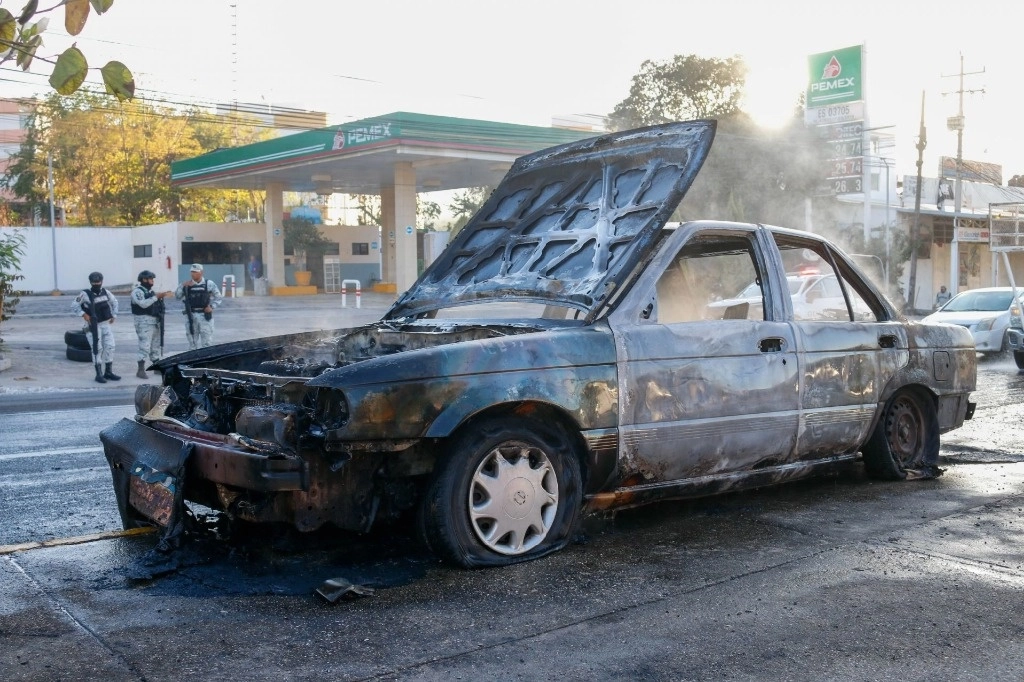 Cuatro choferes fueron ejecutados, uno de ellos fue incinerado, en una jornada de violencia que se vivió en Chilpancingo, Guerrero, el 5 de febrero de 2024. Foto Cuartoscuro

