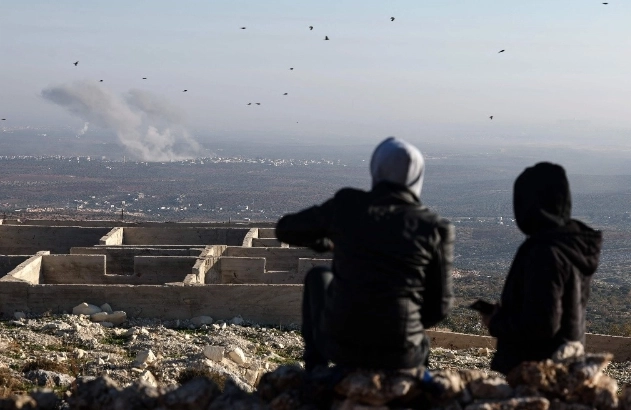 Ataques aéreos que ocurren en Alepo, Siria, el 28 de noviembre de 2024. Foto Afp