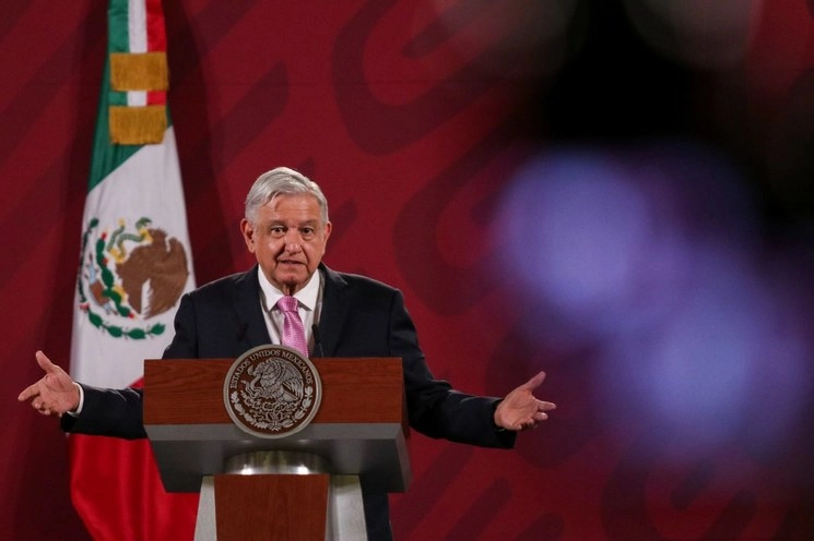 El presidente Andrés Manuel López Obrador durante su conferencia matutina en Palacio Nacional, el 25 de agosto de 2020. Foto Cuartoscuro