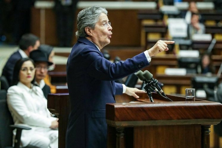 Guillermo Lasso, presidente de Ecuador, comparece ante la Asamblea Nacional. Foto Europa Press