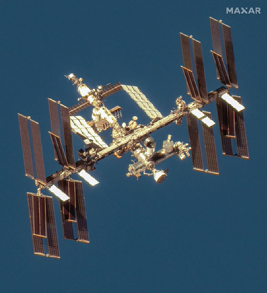 La nave espacial Boeing Starliner tiene previsto desacoplarse de la Estación Espacial Internacional y regresar a la Tierra el 22 de junio, informó la NASA. La imagen, del 7 de junio de 2024. Foto Imagen satelital ©2024 Maxar Technologies / Afp