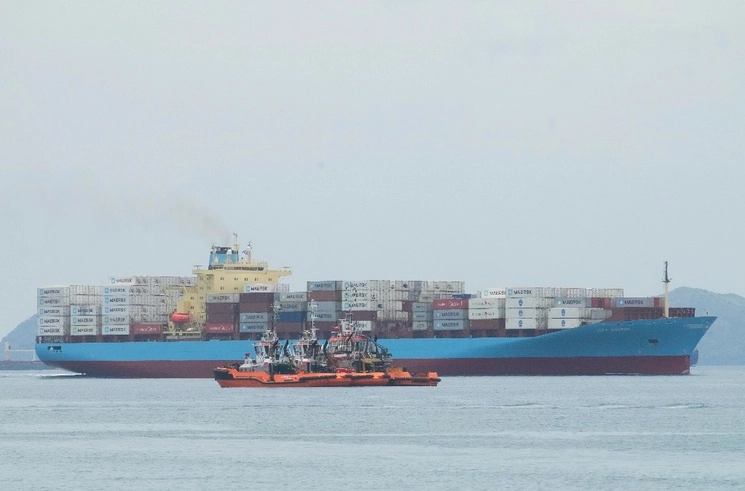 Buque carguero en el Canal de Panamá. Foto Ap