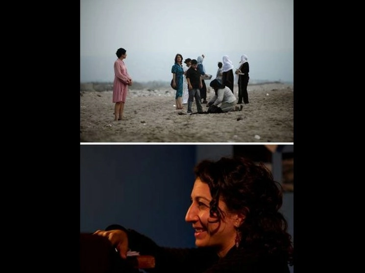 Arriba, una escena de Crayons of Askalan, de la cineasta, quien aparece abajo. Foto cortesía de la realizadora