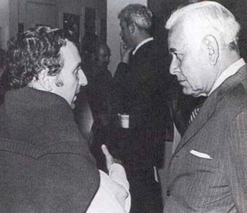 Sobre estas líneas, un encuentro entre Rojo y Tamayo, imagen tomada del libro Tiempos de ruptura, Juan Martín y sus pintores, de Delmari Romero Keith. Foto Centro de Documentación Colnal Fototeca/ Fondo Rufino Tamayo, cortesía del Colnal