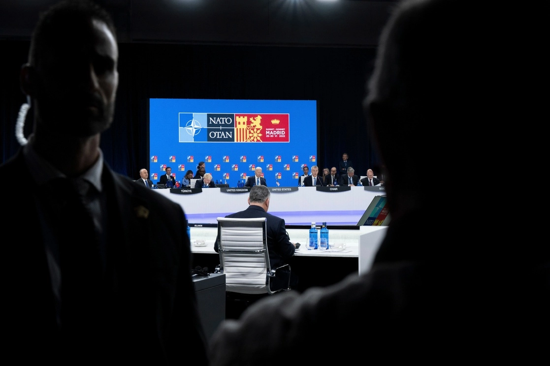 Jefes de estado integrantes de la Organización del Tratado del Atlántico Norte (OTAN) se reúnen en Madrid, España, el 29 de junio de 2022. Foto Ap