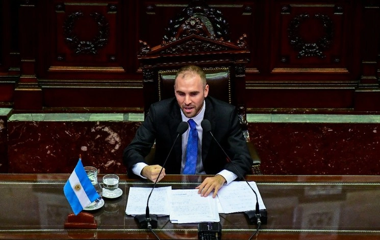 Martín Guzmán, ministro de Economía, durante su comparecencia en el Congreso. Foto Afp