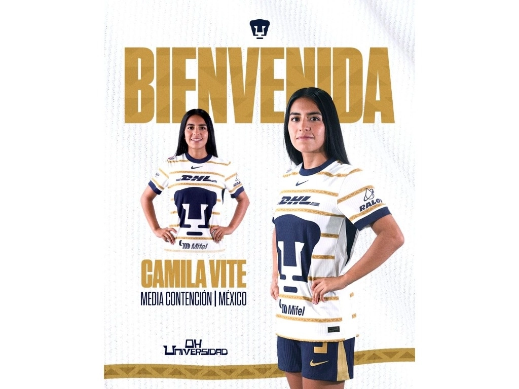 Camila Vite indicó que aún cuando será su incursión como profesional se siente en confianza en el plantel. "Sé que hay metas por cumplir, nos respalda la experiencia de las compañeras, como todas, estoy comprometida". Foto tomada de X @PumasMXFemenil
