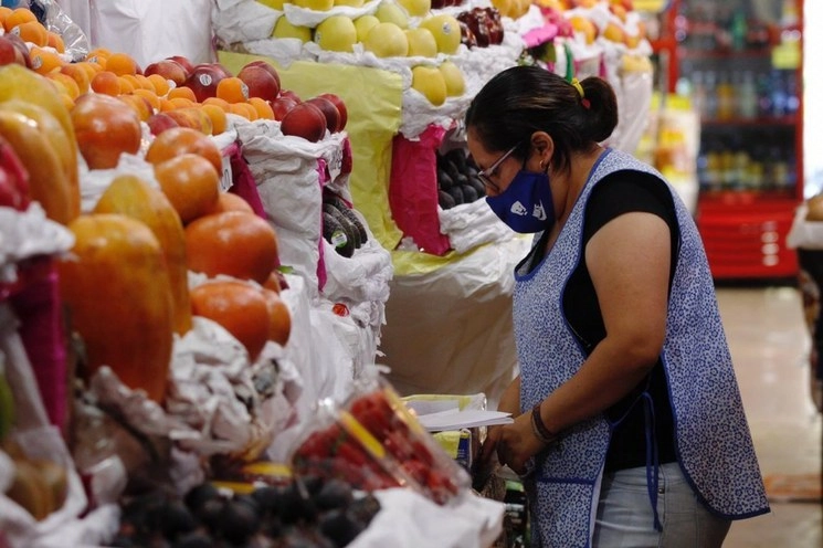 Vendedora de frutas y verduras en un mercado de la Ciudad de México. Foto Cristina Rodríguez/ Archivo

