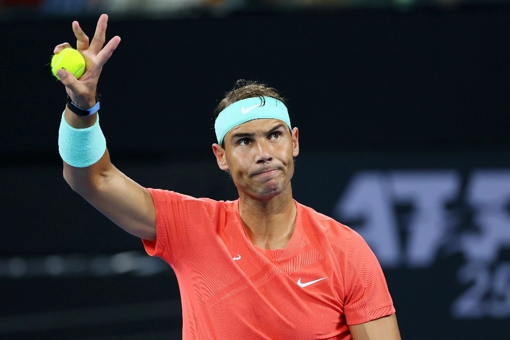 Rafael Nadal durante el torneo de Brisbane, el 2 de enero de 2024. Foto Ap