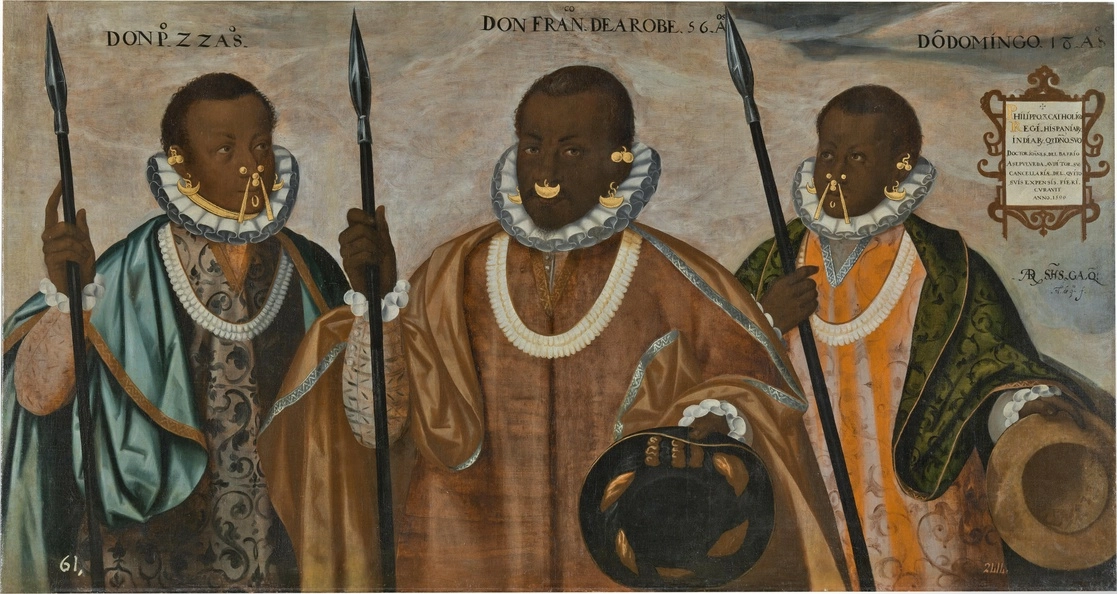 Detalle de 'Los tres mulatos de Esmeraldas'. Andrés Sánchez Gallque. 1599. Madrid, del Museo de América. Foto cortesía del Museo del Prado