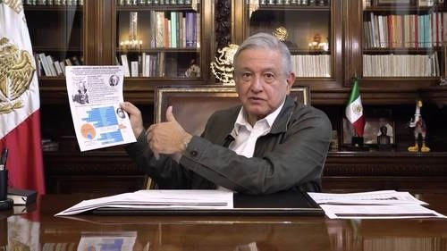 Videograma del mensaje del presidente Andrés Manuel López Obrador, emitido este sábado desde su oficina en Palacio Nacional.