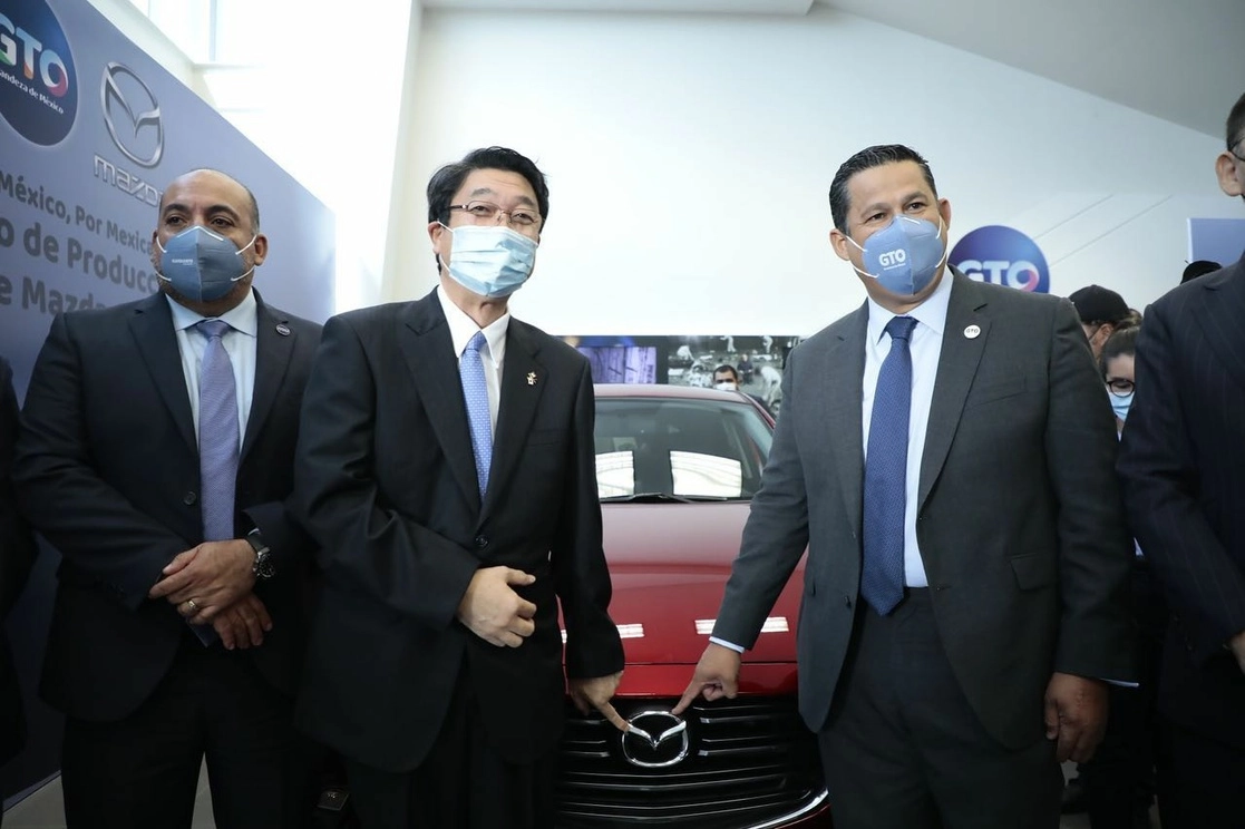 El gobernador de Guanajuato, Diego Sinhue Rodríguez Vallejo, estuvo presente durante el anuncio de la automotriz, el 4 de octubre de 2022. Foto ‘La Jornada’