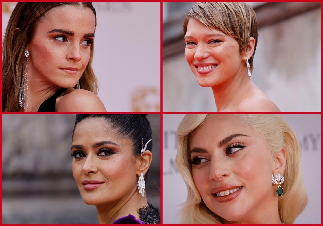 Emma Watson, Léa Seydoux, Salma Hayek y Lady Gaga, rostros de la alfombra roja de los galardones británicos. Foto Afp