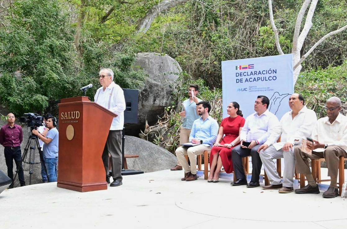 El secretario de Salud, Jorge Alcocer, encabezó en Acapulco la Declaración de Acapulco para crear la Agencia de Medicamentos y Dispositivos Médicos de Latinoamérica y el Caribe (Amlac), el 26 de abril de 2023. Foto tomada de Twitter @SSalud_mx
