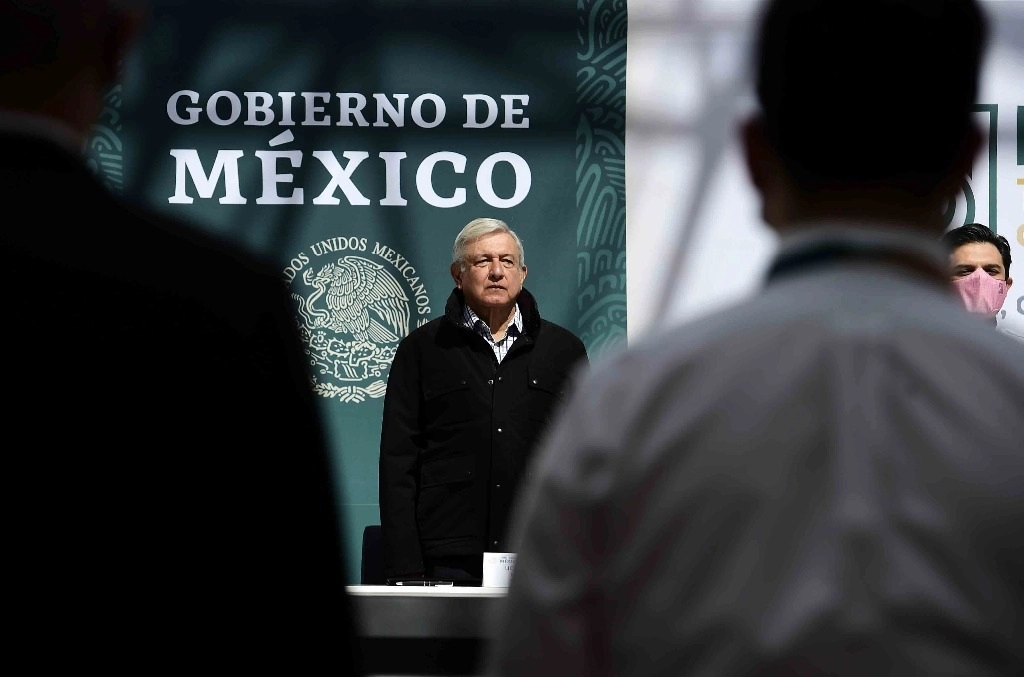 El presidente López Obrador durante una gira de trabajo en Acuña, Coahuila. Foto cortesía Presidencia 