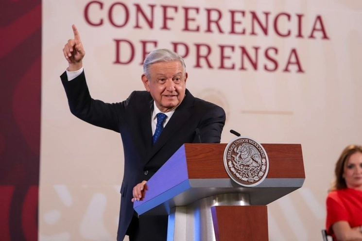 El presidente Andrés Manuel López Obrador durante su conferencia matutina en Palacio Nacional, en la Ciudad de México, en agosto de 2023. Foto Pablo Ramos