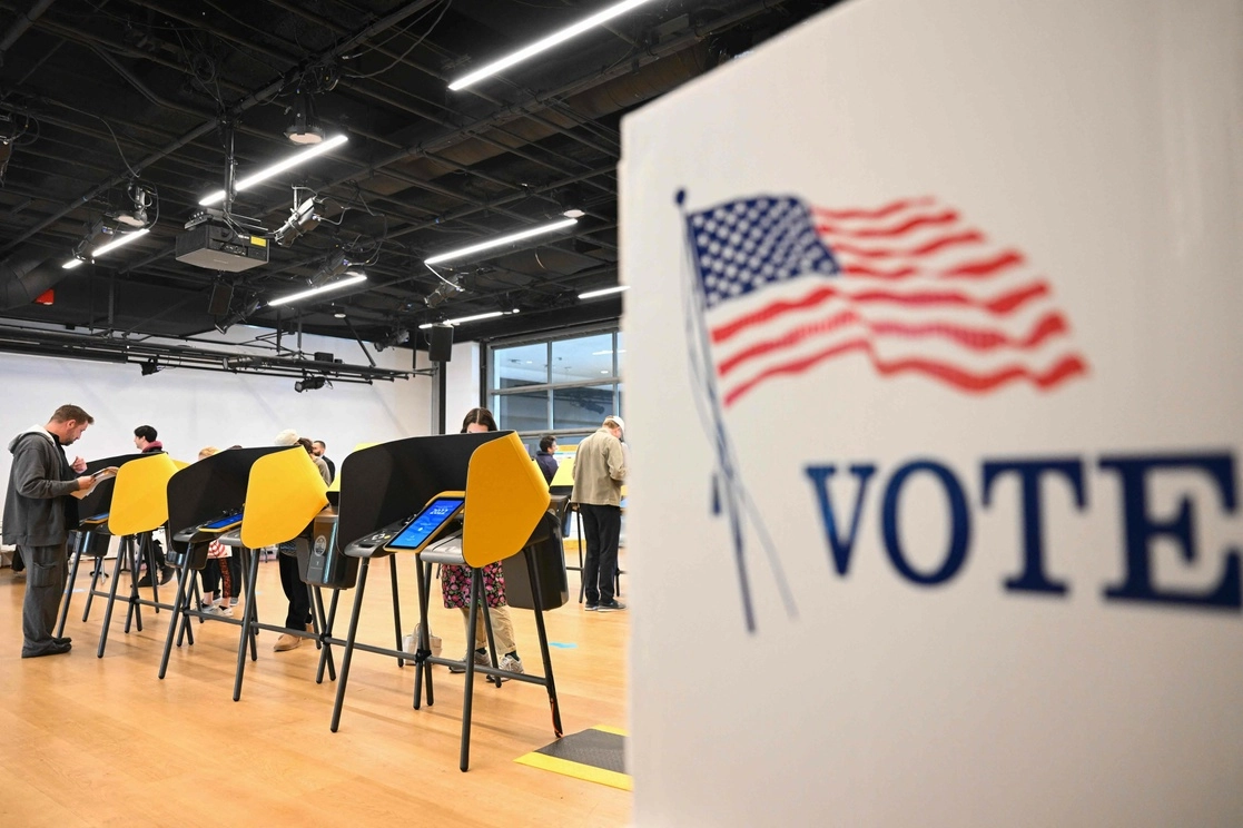 Centro de votación en el Museo Hammer, en Los Ángeles, California. Foto: Afp
