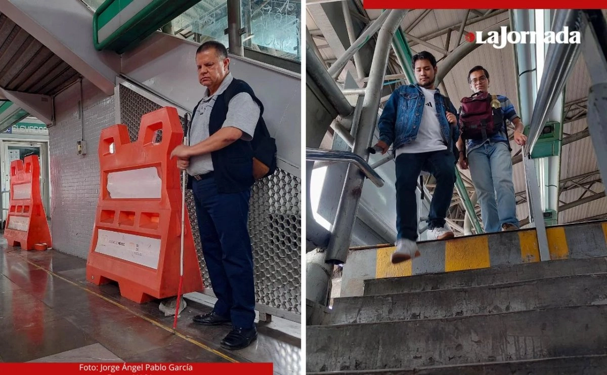 En la estación San Lázaro de la línea B del Metro, el peralte entre el escalón superior y el descendiente desarmonizan con el resto, lo que origina tropiezos y pone en riesgo constante a personas con movilidad limitada. Foto
