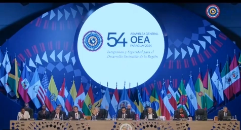 La elección se realizó en el marco de la 54 asamblea de la OEA. Imagen tomada de la transmisión por https://x.com/OEA_oficial