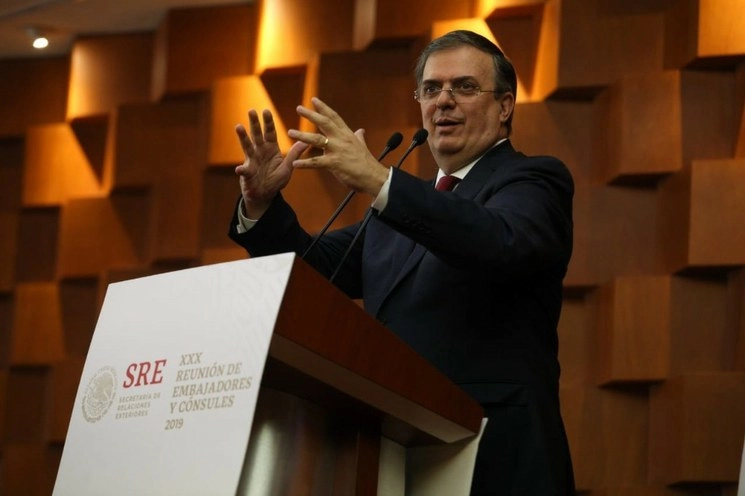 El canciller Marcelo Ebrard, durante la REC 2019. Foto Pablo Ramos / Archivo 