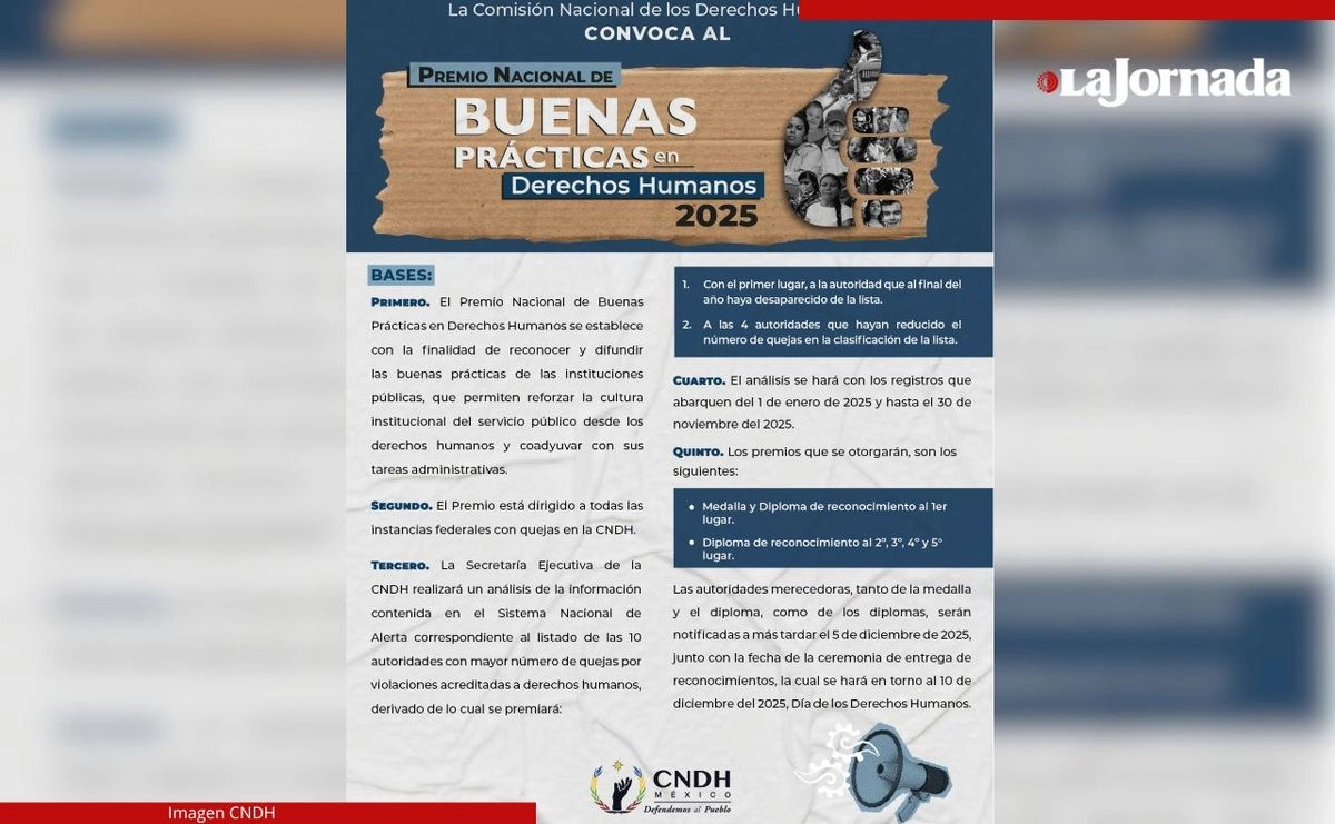 Convocatoria para el Premio de Buenas Prácticas en materia de Derechos Humanos 