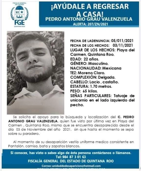 En la imagen, Pedro Antonio Grau Valenzuela. Foto Fiscalía General de Estado de Quintana Roo