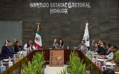Sesión del Instituto Estatal Electoral de Hidalgo. Foto IEEH