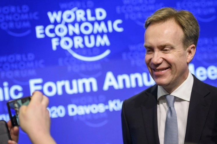 El presidente del Foro Económico Mundial, Borge Brende, tras una conferencia de prensa. Foto Afp