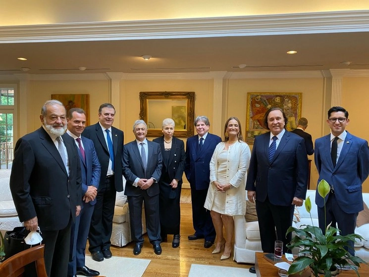 Algunos de los empresarios invitados por el Presidente Andrés Manuel López Obrador a la reunión bilateral. Foto @PatyArmendariz