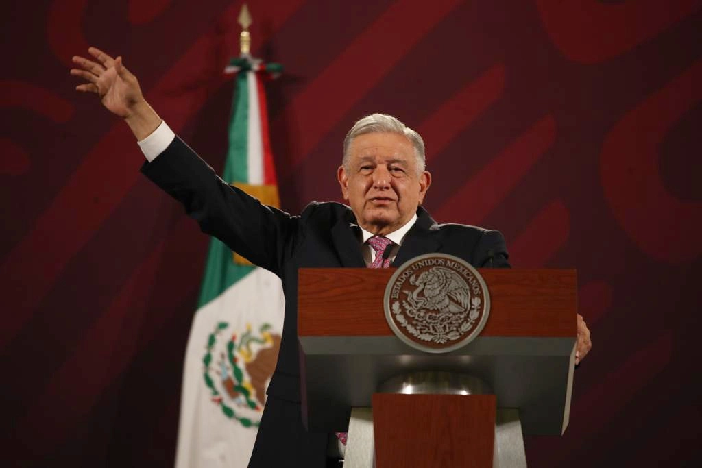 El presidente Andrés Manuel López Obrador durante la conferencia matutina en Palacio Nacional, en la Ciudad de México, el 13 de abril de 2023. Foto Yazmín Ortega Cortés