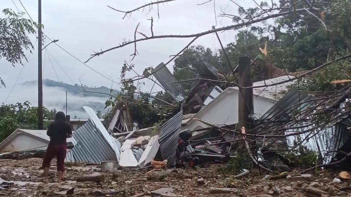 Estragos causados por las intensas lluvias en el municipio de Zacualtipan, ubicado en la Sierra de Hidalgo. Foto 