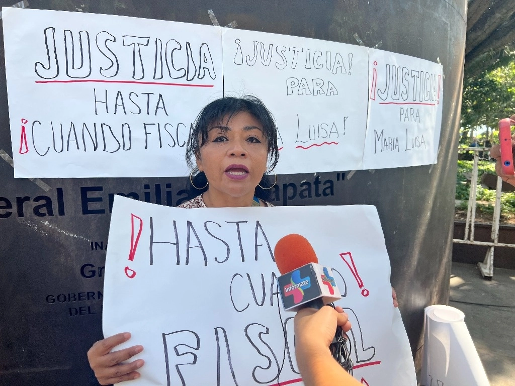 En “Morelos no hay justicia”, sostuvo María Luisa Villanueva Márquez. Acusa que elementos antisecuestros de la FGE en 1998 le fabricaron un delito de secuestro, la torturaron  y jueces de la sentenciaron por este delito que no cometió. Foto Rubicela Morelos