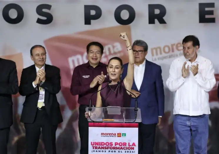 Claudia Sheibaum durante su discurso de esta noche en WTC. Foto: Marco Peláez 