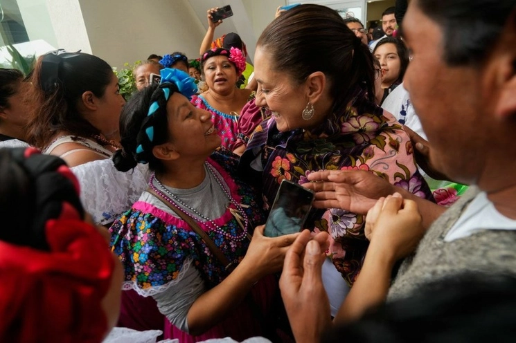 Claudia Sheinbaum, coordinadora de nacional de los comités de defensa de la cuarta transformación en Chiapas. Foto tomada de X @Claudiashein 