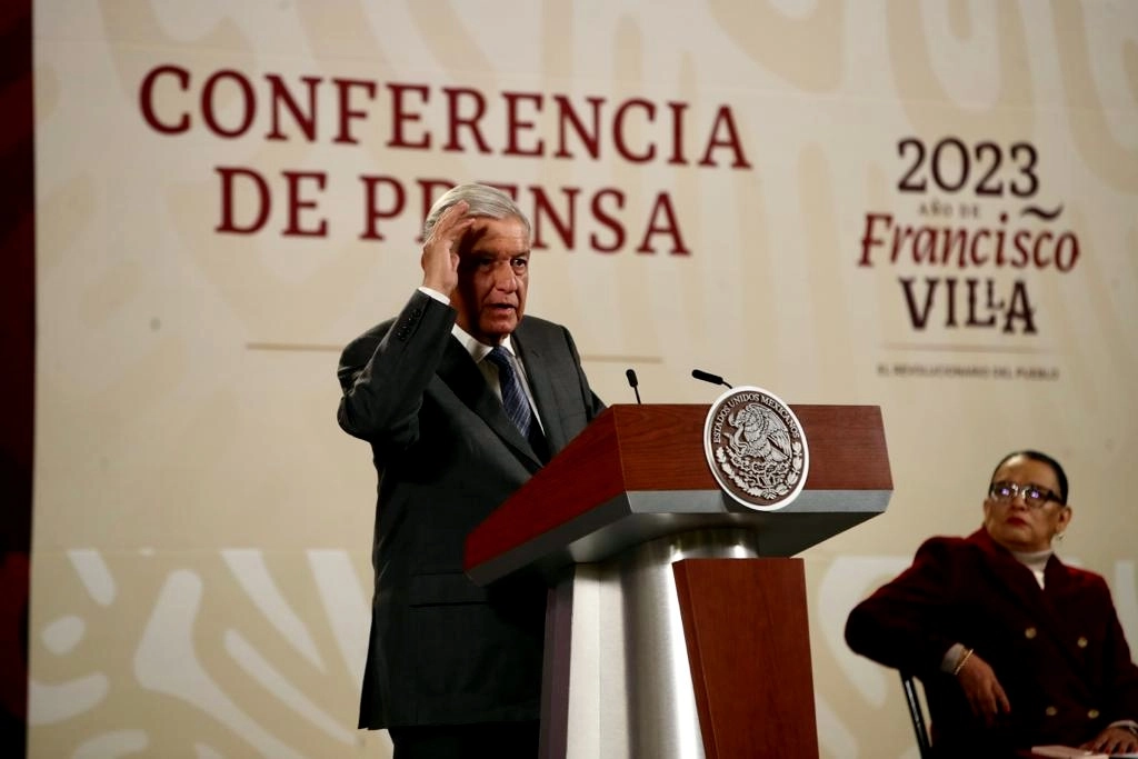 El presidente de México, Andrés Manuel López Obrador, durante su conferencia matutina en Palacio Nacional, en la Ciudad de México, el 26 de enero de 2023. Foto Yazmín Ortega Cortés