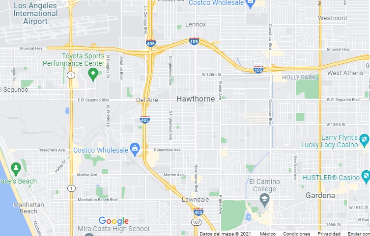 El incidente donde un hombre murió a golpes ocurrió cercano en la zona sur de Los Ángeles. Foto Google Maps