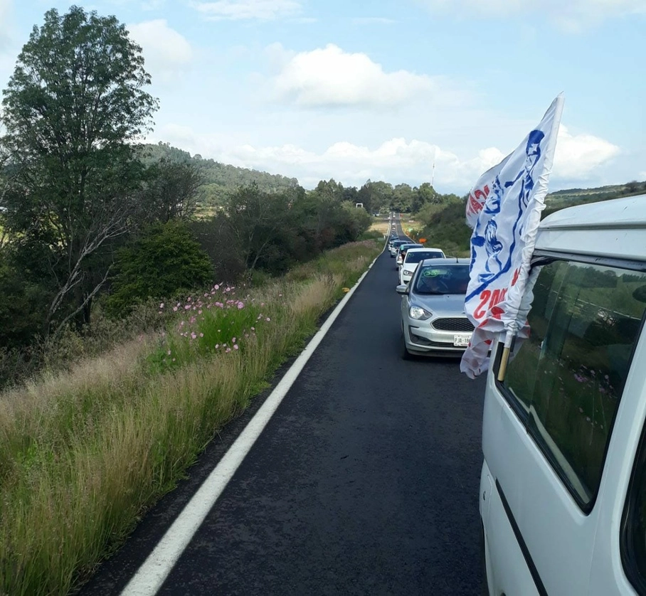 Los manifestantes salieron de las regiones de Zacapu, Los Reyes, Huetamo, Lázaro Cárdenas, Zitácuaro, Maravatío, Pátzcuaro, entre otras, el 27 de septiembre de 2021. Foto La Jornada