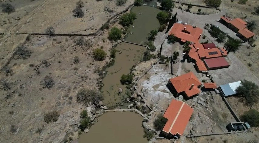 Vista aérea de las presas en el rancho El Saucito, en Chihuahua, propiedad del ex gobernador César Duarte. Foto 