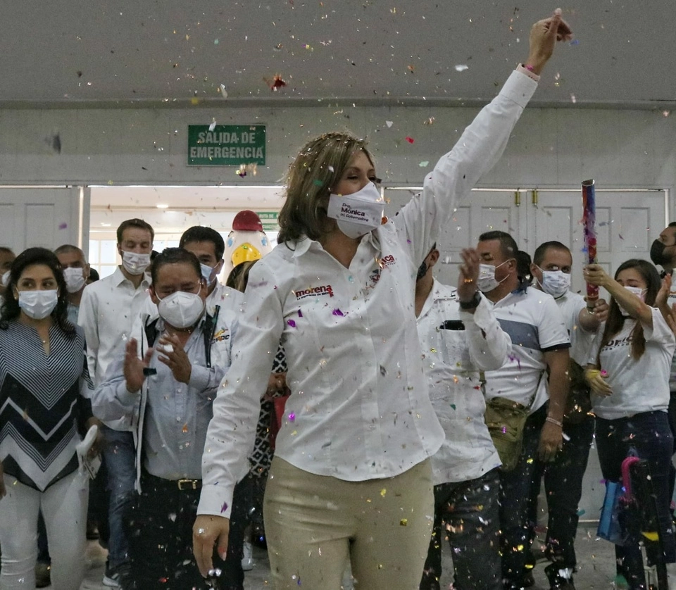La candidata de Morena al gobierno de SLP. Foto cortesía prensa de Mónica Rangel