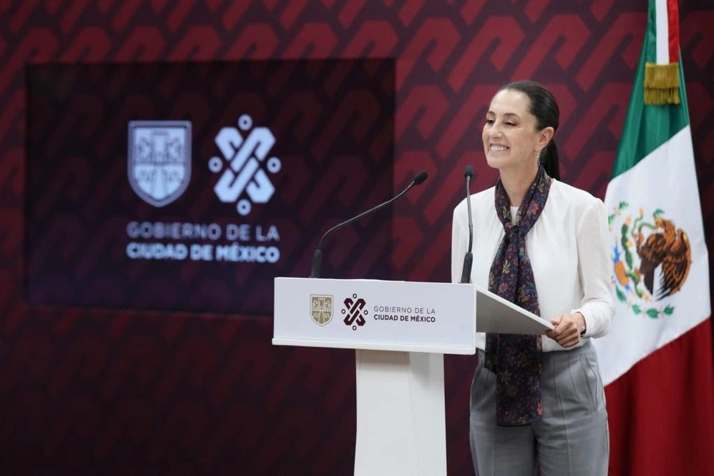 La jefa de Gobierno, Claudia Sheinbaum, en su conferencia de prensa agradeció las muestras de apoyo de militantes de su partido el domingo pasado en el mitin de Morena en Toluca. Foto 'La Jornada'