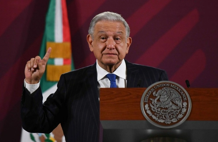 El presidente Andrés Manuel López Obrador durante su conferencia de prensa matutina en Palacio Nacional, Ciudad de México, el 17 de agosto de 2023. Foto Cuartoscuro 